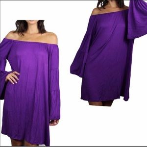 New Women’s Off the Shoulder Bell Sleeve Dress